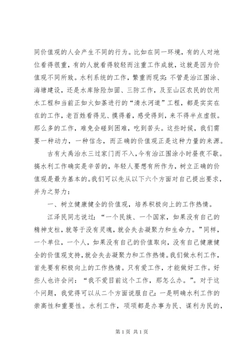 水利系统青年干部谈工作体会座谈会发言材料：如何做一个有作为的水利人 (4).docx