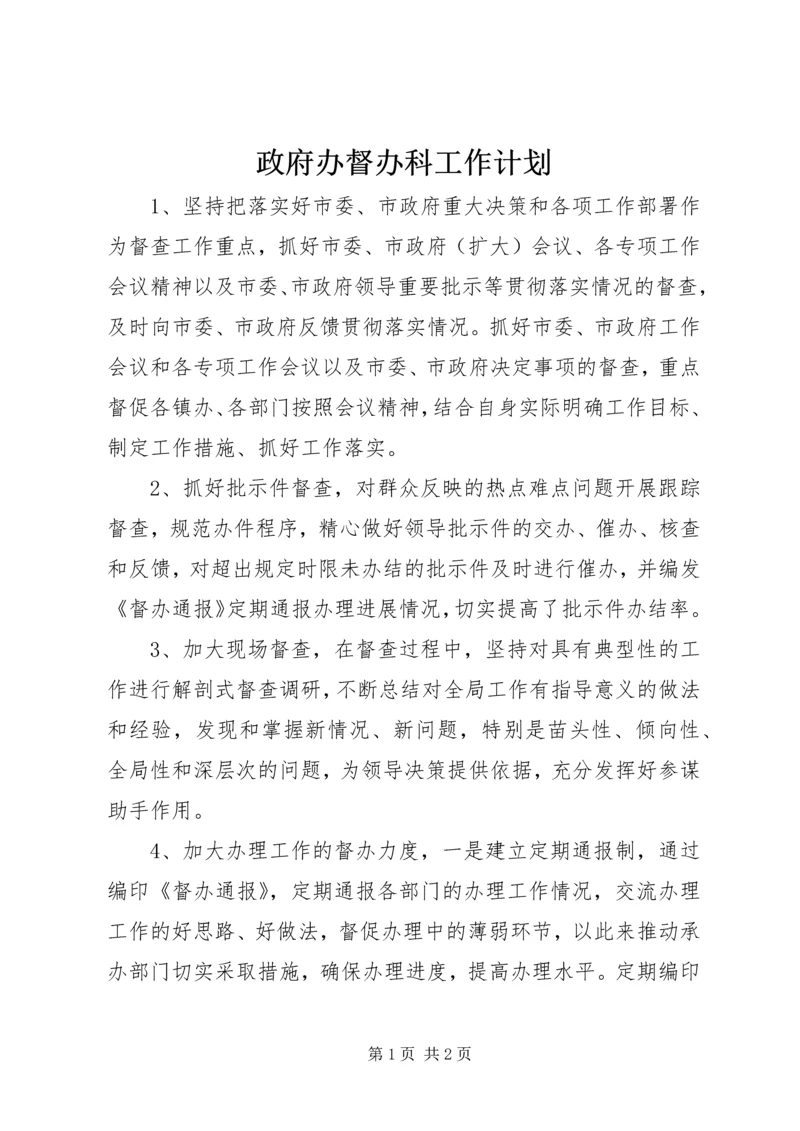 政府办督办科工作计划.docx