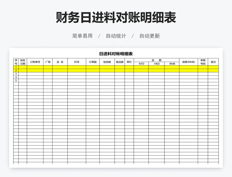 财务日进料对账明细表