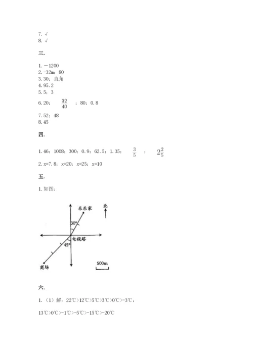 青岛版六年级数学下学期期末测试题及一套答案.docx