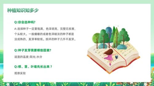卡通清新绿色种下希望收获美好幼儿园种植活动课主题班会PPT
