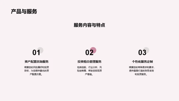 粉色财务咨询与投资服务介绍PPT模板