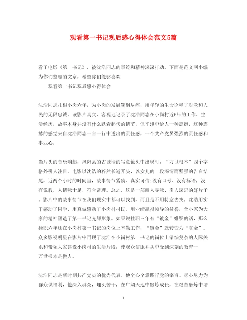 精编观看第一书记观后感心得体会范文5篇.docx