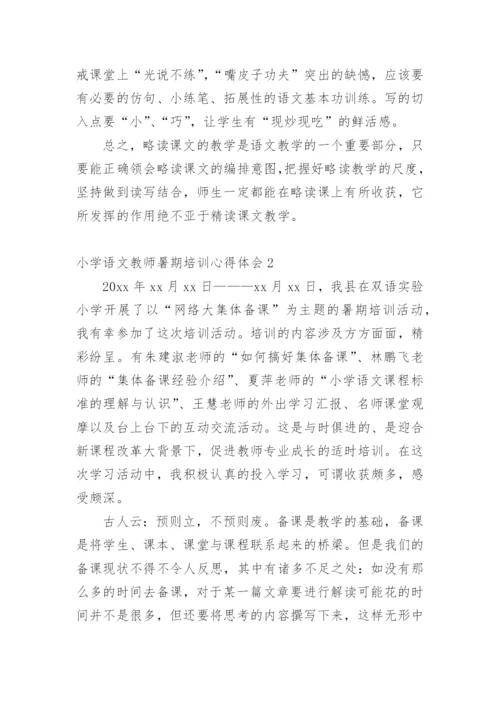 小学语文教师暑期培训心得体会.docx