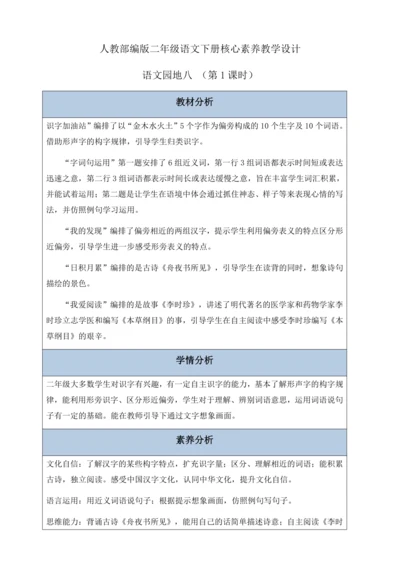 【核心素养】部编版语文二年级下册-语文园地八 第1课时（教案含反思）