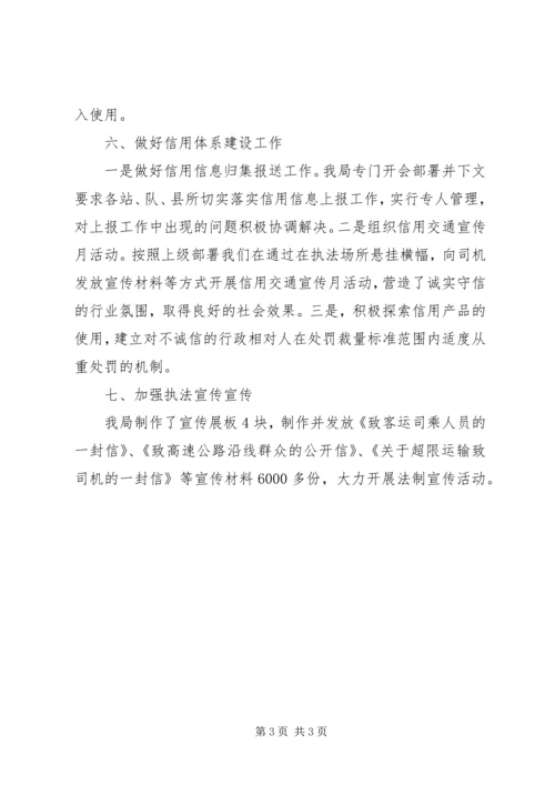 交通运输执法局规范执法行为自查报告.docx