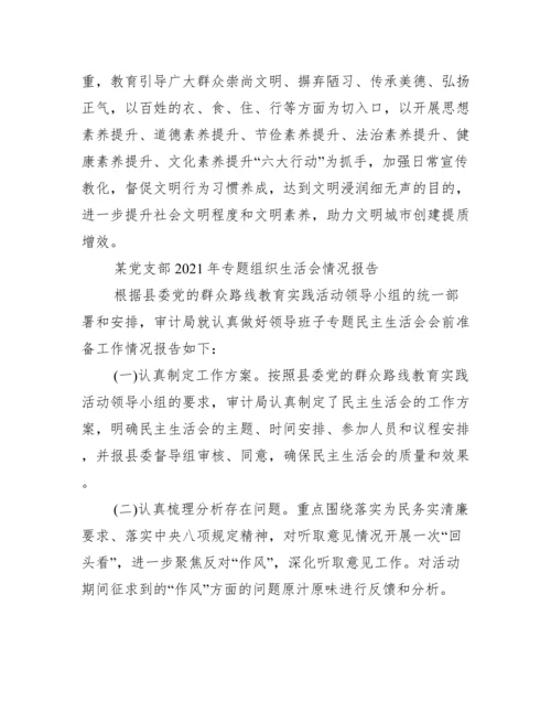 某党支部年专题组织生活会情况报告.docx