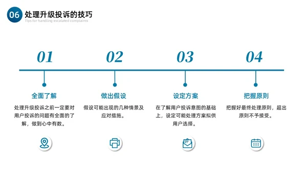 蓝色简约商务银行投诉与争议处理技巧商务PPT模板