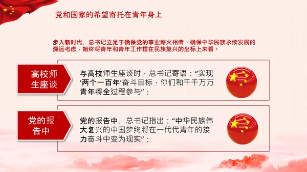 青年观团委共青团成立100周年讲话PPT模板