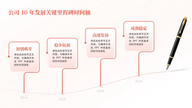 橙色简约风4项流程图PPT单页