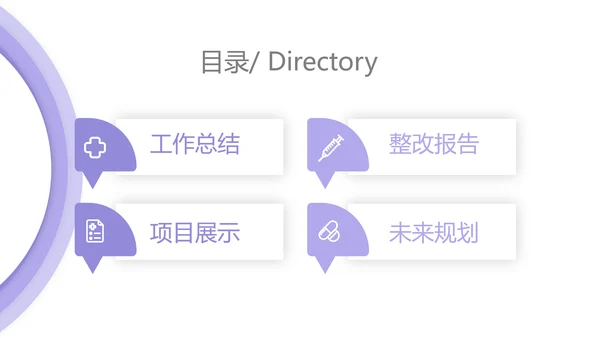 紫色简约大方医疗护理工作汇报动态PPT模板