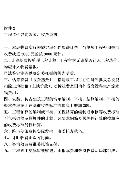 2023年江苏省建设工程造价咨询服务收费标准