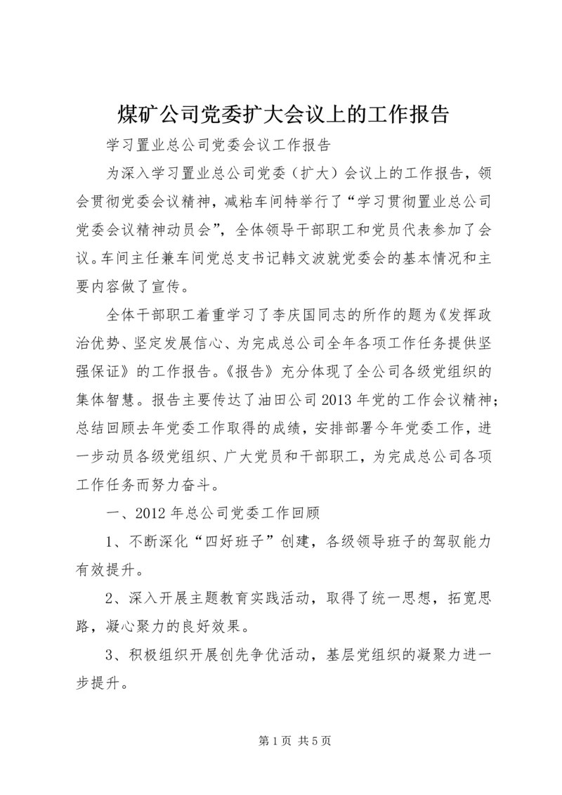 煤矿公司党委扩大会议上的工作报告 (4).docx