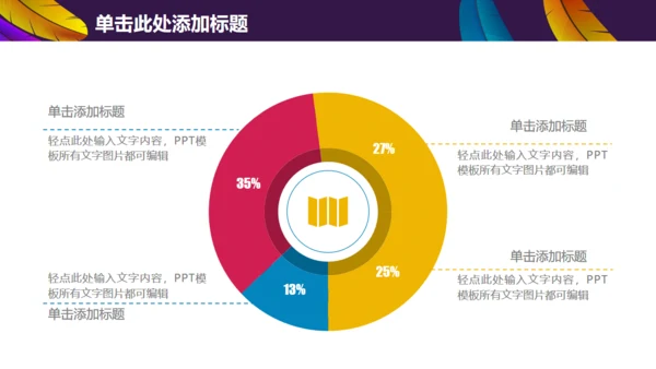 彩色羽毛时尚工作汇报模板