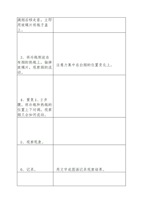 小学四年级科学上册演示实验报告单 3