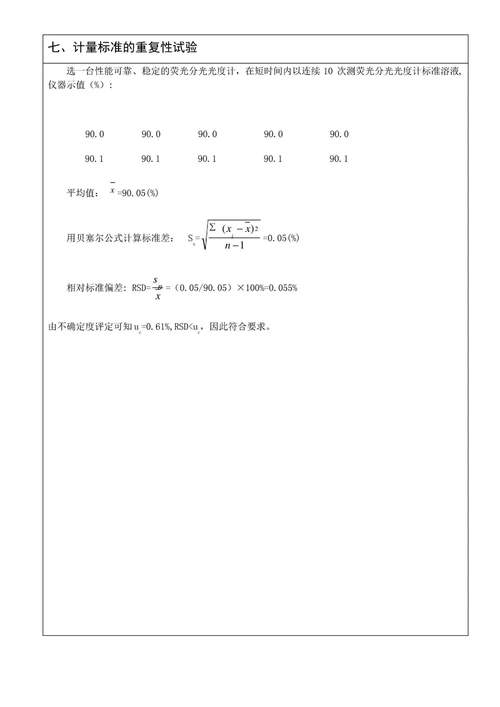 荧光分光光度计检定装置技术报告