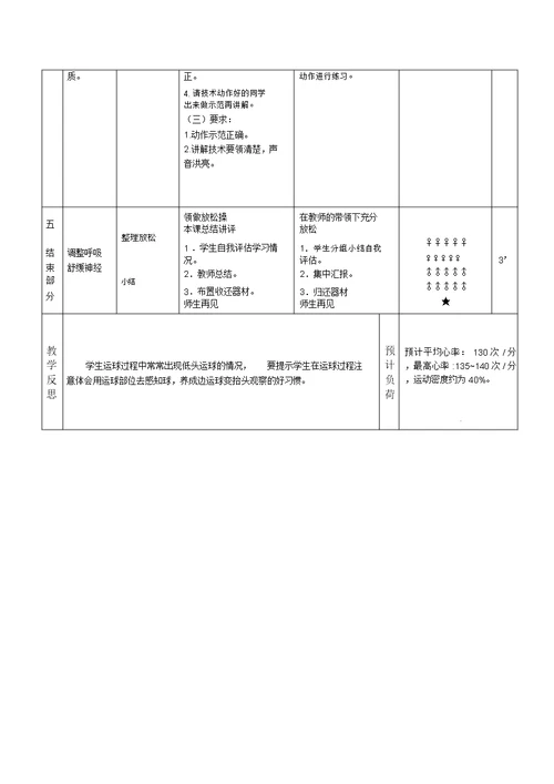 足球运球绕杆教学教案