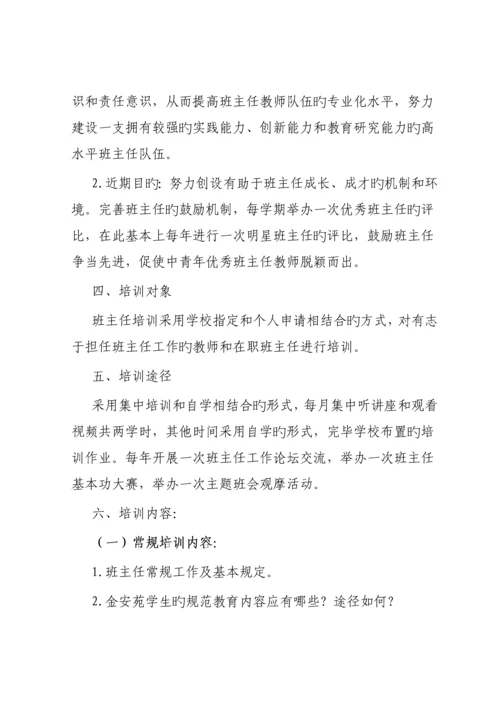 班主任培训专题方案.docx