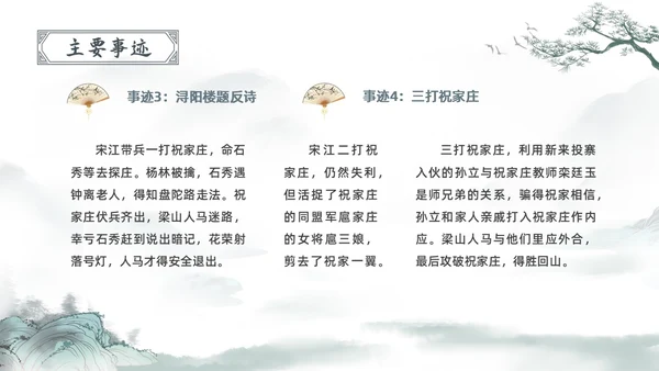 古风水彩水墨水浒传宋江PPT读书分享