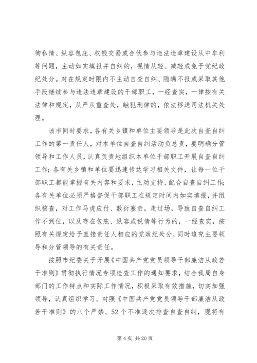 第一篇：党员干部自查自纠材料各位领导、同志们：.docx