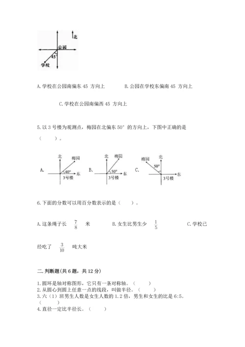 人教版六年级上册数学期末测试卷【考点提分】.docx