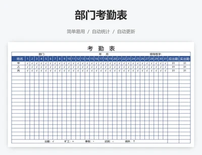 部门考勤表