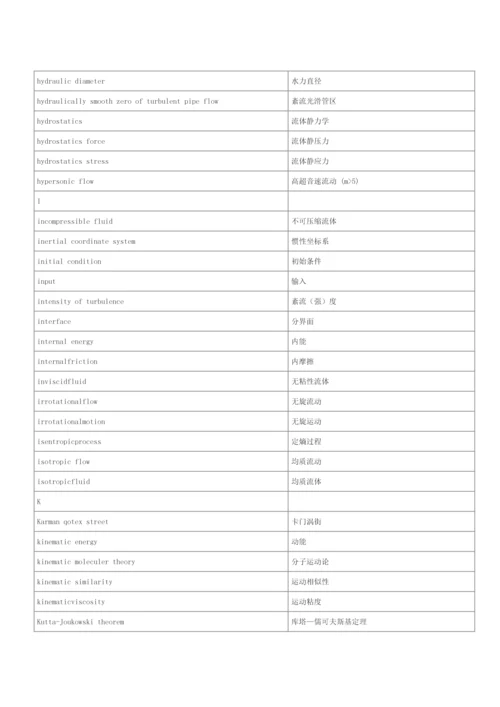 工程流体力学中英翻译.docx