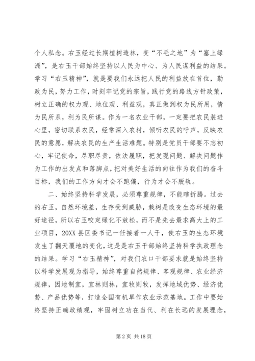 学习右玉精神心得体会六篇.docx