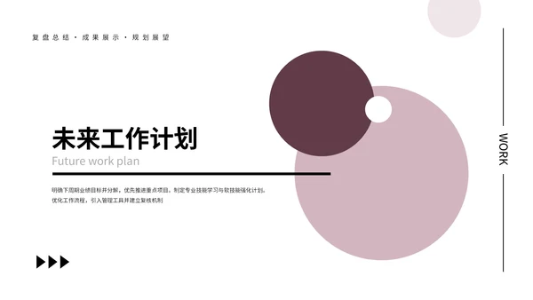 粉色留白简约工作汇报通用PPT模板