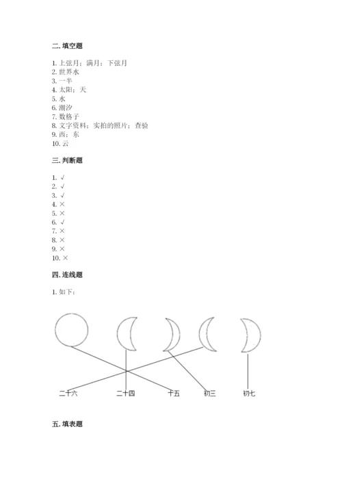 教科版三年级下册科学第三单元《太阳、地球和月球》测试卷精选答案.docx