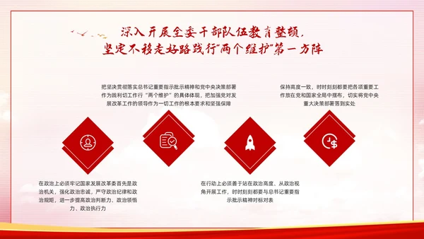 红色简约两个维护PPT模板宣传PPT动态PPT党课