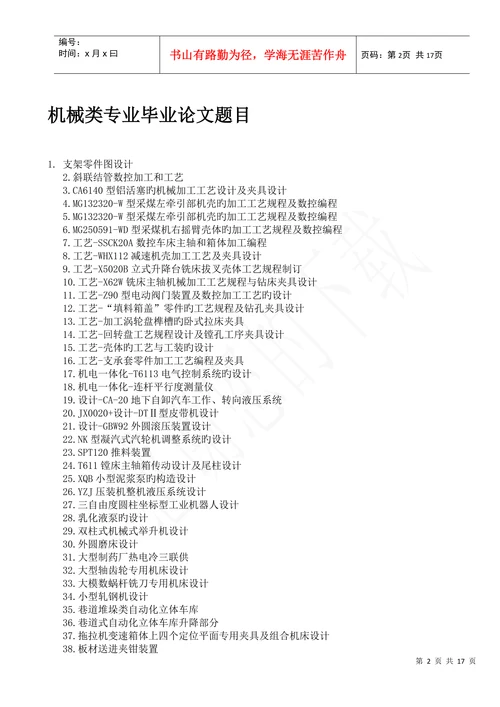 机械专业论文格式及常见课题
