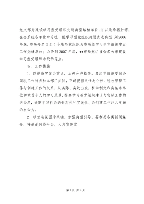 市国税局XX年XX年建设学习型党组织三年规划 (3).docx