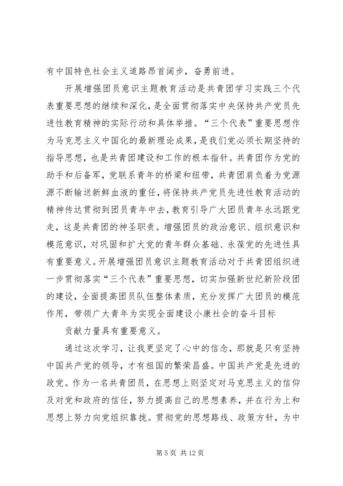 有关共青团员的思想汇报.docx