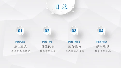 简约微立体岗位竞聘报告竞岗演讲求职简历PPT