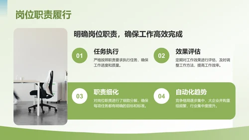绿色3D风年中岗位履职总结PPT模板