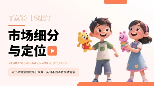 橙色卡通风卡通玩具市场分析报告PPT