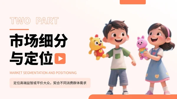 橙色卡通风卡通玩具市场分析报告PPT