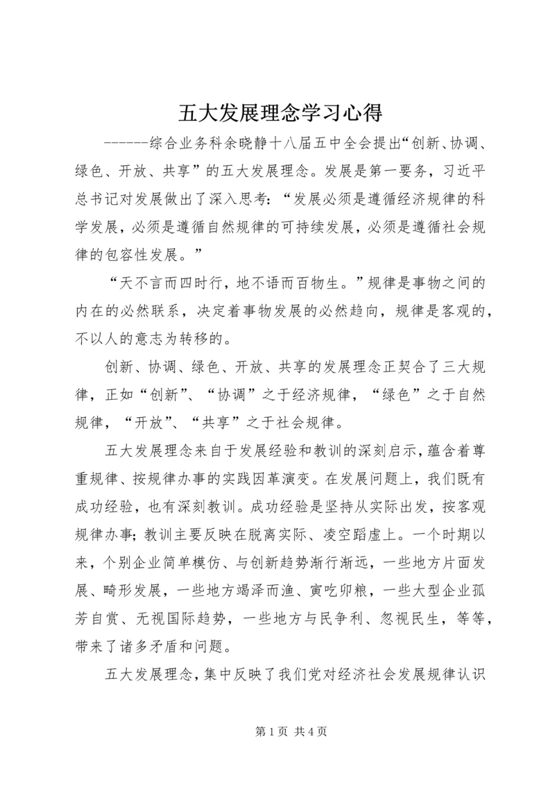 五大发展理念学习心得.docx