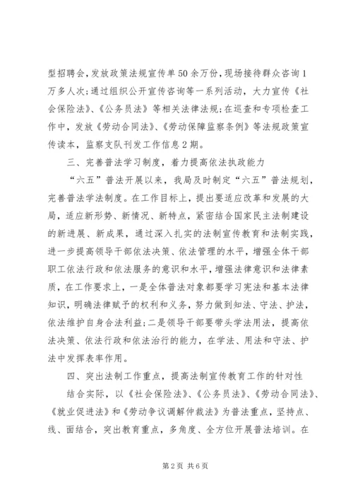 人力资源和社会保障局依法行政工作总结.docx