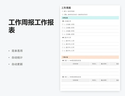 工作周报工作报表