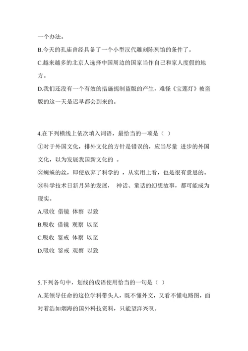 成人高考语文冲刺试题及答案.docx