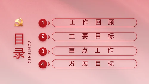 红色简约党政党支部年年终总结PPT党课