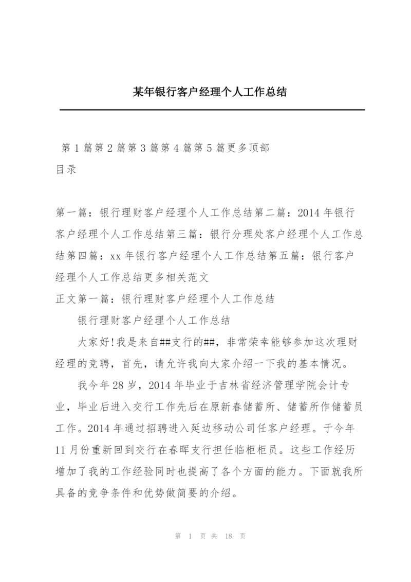 某年银行客户经理个人工作总结.docx