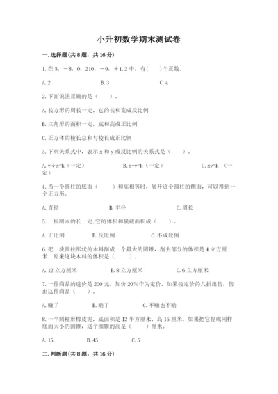 小升初数学期末测试卷附参考答案（培优a卷）.docx