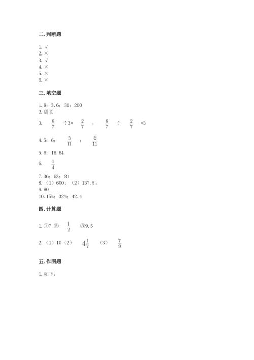 2022人教版六年级上册数学期末测试卷【夺分金卷】.docx