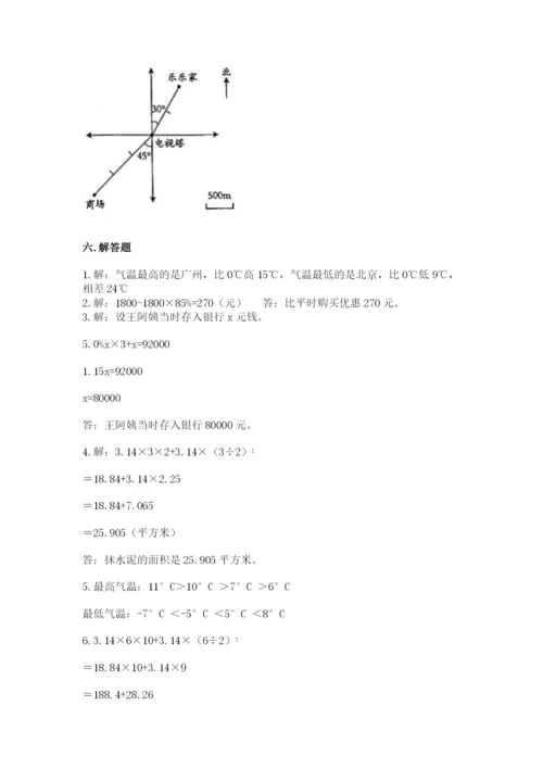 小学六年级下册数学期末卷及参考答案（综合卷）.docx