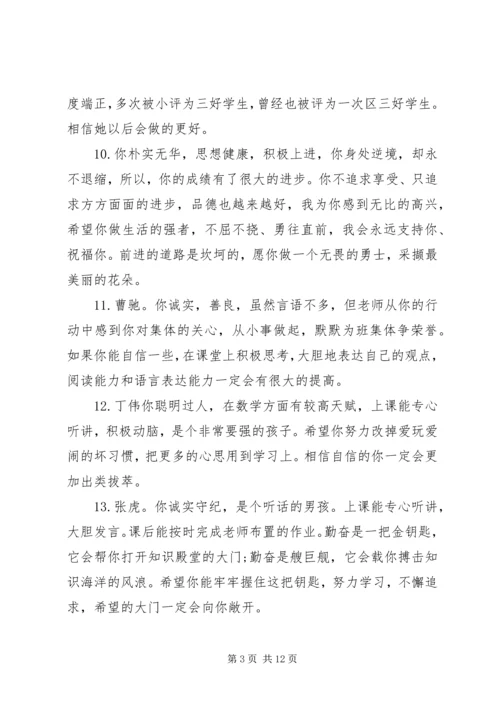 关于小学生学期的综合操行评语.docx