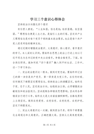 学习三个意识心得体会 (3).docx