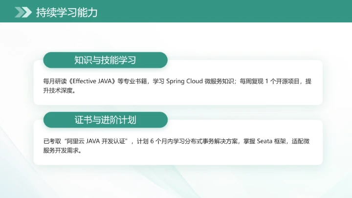 绿色商务风计算机科学与技术专业大学生求职个人综合展示职业生涯规划PPT模版